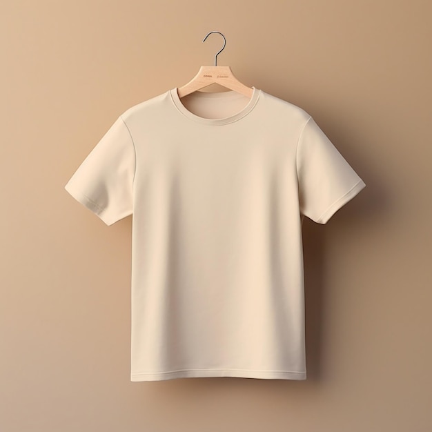 AI generative of a blank tshirt in cream color in high quality perfect to create a mockup preview