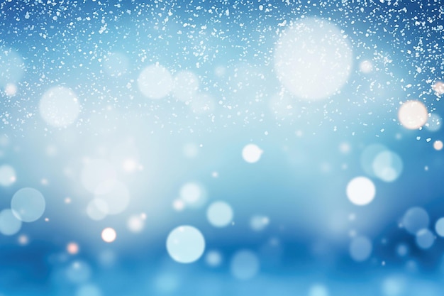 Ai generative Christmas background with snow against a bokeh lights design