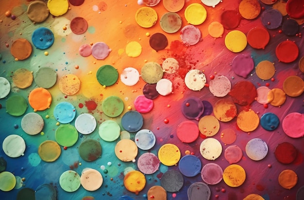 AI generative Colorful paint splashes textures