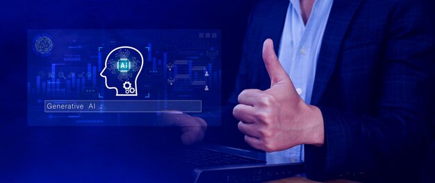 ai generative concept using technology generative ai for working tools chat with ai using technology smart robot ai artificial intelligence to generate something llms