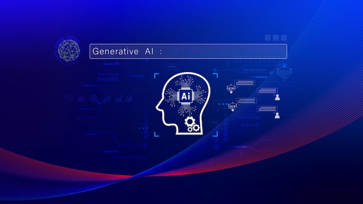 Photo ai generative concept using technology generative ai for working tools chat with ai using technology smart robot ai artificial intelligence to generate something llms