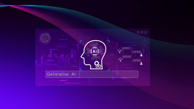 Photo ai generative concept using technology generative ai for working tools chat with ai using technology smart robot ai artificial intelligence to generate something llms