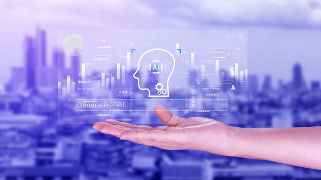 ai generative concept using technology generative ai for working tools chat with ai using technology smart robot ai artificial intelligence to generate something llms
