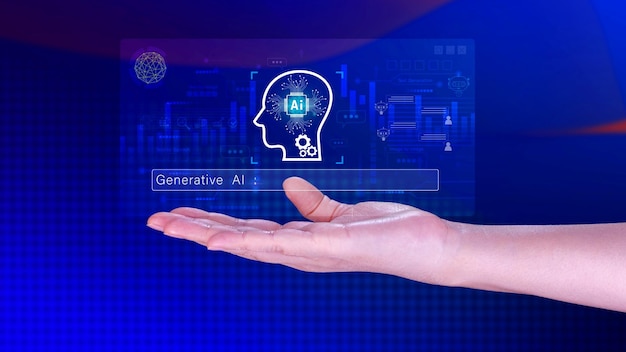ai generative concept using technology generative ai for working tools chat with ai using technology smart robot ai artificial intelligence to generate something llms