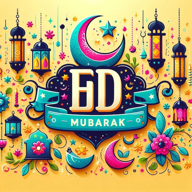 Foto banner generativo di eid mubarak