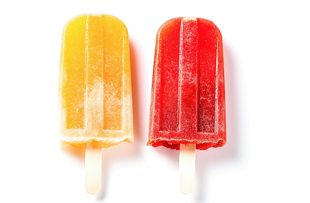 AI generative Fruit popsicles isolated on a white xA