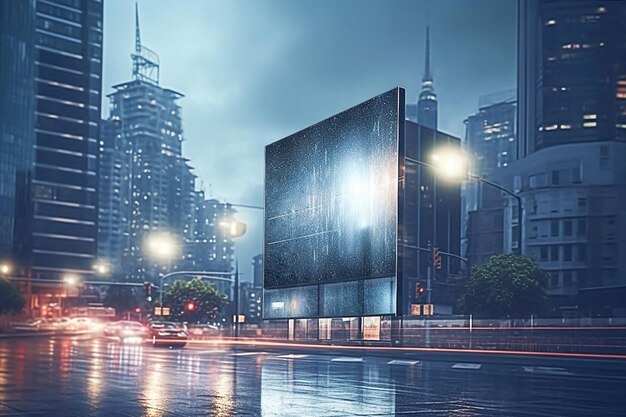 인공 지능 생성 미래 도시 광고판