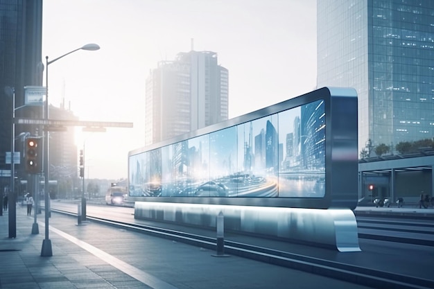 Ai generative Futuristic city billboard