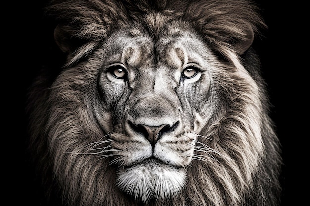 Ai generative Head shot of a male Lion