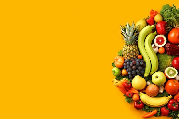Ai generative healthy natural food with copy space background