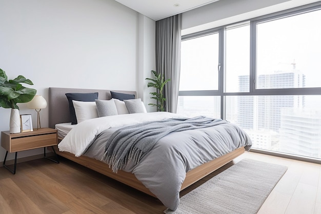 Ai generative image Modern apartment bedroom