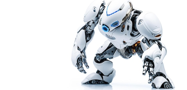 화이트에 AI 생성 현대 로봇