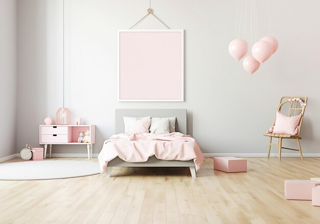 Ai generative Pink room for a little girl