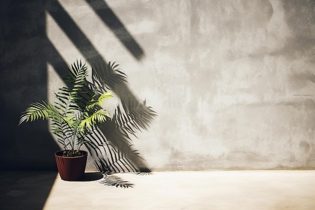 Ai generative Plant against a white wall mockup