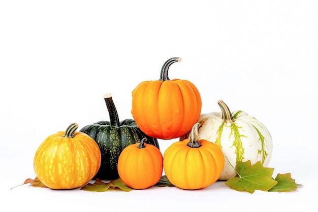 Ai generative Pumpkins against white background