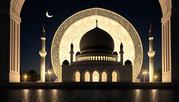 Photo ai generative ramadan beautifull background with copy space