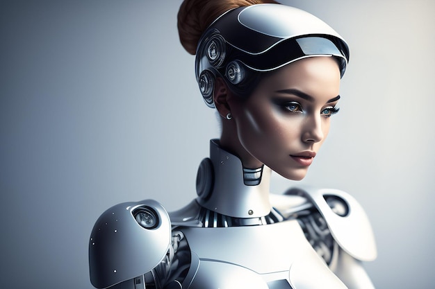 AI generative robotic and cyberpunk women