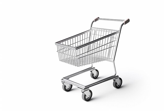 Ai generative Shopping cart against the white