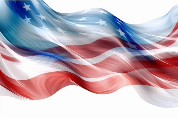 Photo ai generative usa flag color abstract wavy 3d transparent background