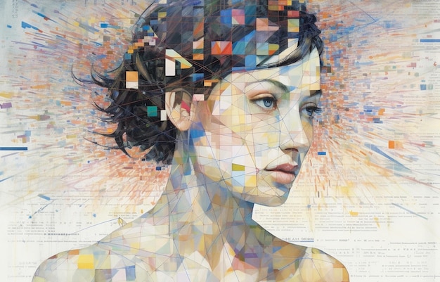AI генеративный Женский абстрактный портрет