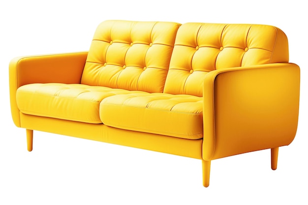 Ai generative Yellow modern sofa on white xA