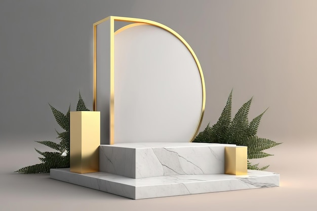 AI genereerde 3D Abstract scene podium mockup voor productpresentatie