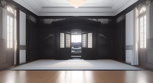 AI genereerde een complete set van Yin Yang Style House interieurs versie 1 Entryway V6