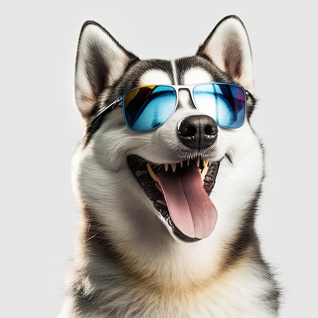 Ai genereerde een illistratiehond die een zonnebril draagt