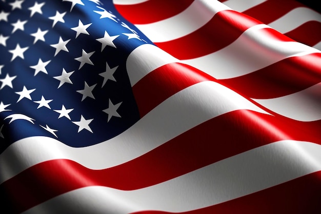 AI genereerde een illustratie van de wapperende Amerikaanse vlag