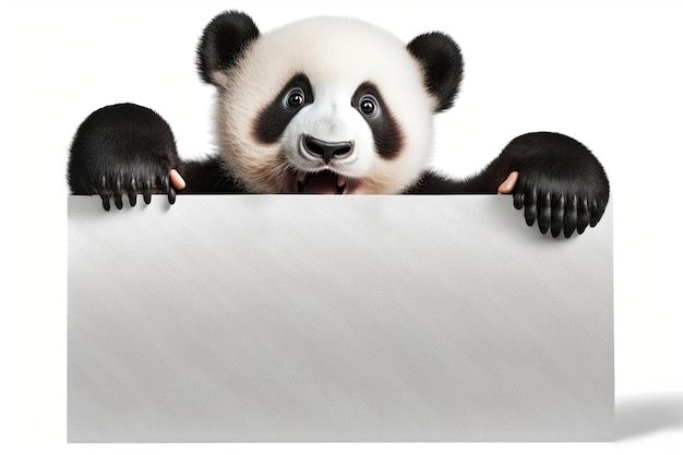 AI genereerde een illustratie van een blij lachende anima panda met een leeg bord