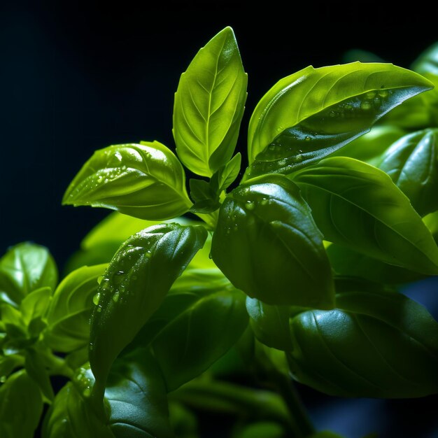 Foto ai genereerde illustratie van een levendig groen gebladerte bedekt met glinsterende druppels water