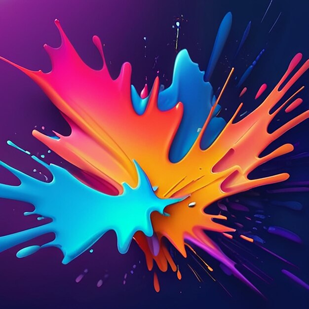 Ai gradient vibrant color splash on background with ai generative