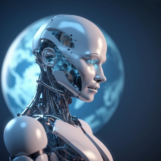 AI Humanoid Robot Artificial Intelligence or Machine Generative ai