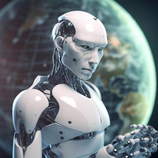 AI Humanoid Robot Artificial Intelligence or Machine Generative ai