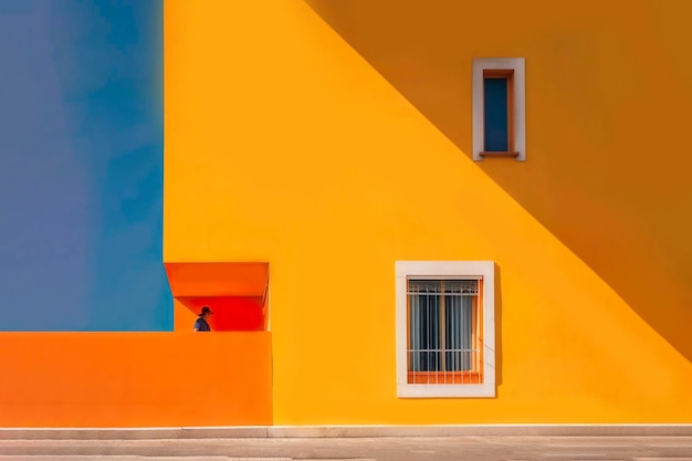 Photo ai illustration of an abstract residential building on a hot summer day