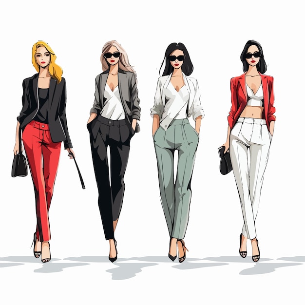 AI Illustration Fashion Girls Women Stylish Clothes