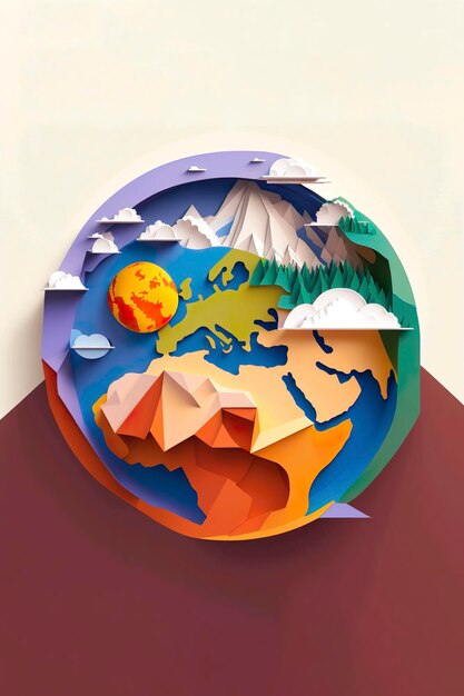 AI illustration of a planets Earths mountains