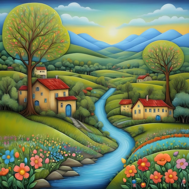 AI of the karla gerard beautiful painted the freshness and renewal of spring art style