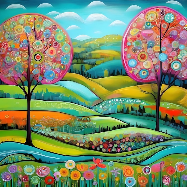 AI of the karla gerard beautiful painted the freshness and renewal of spring art style
