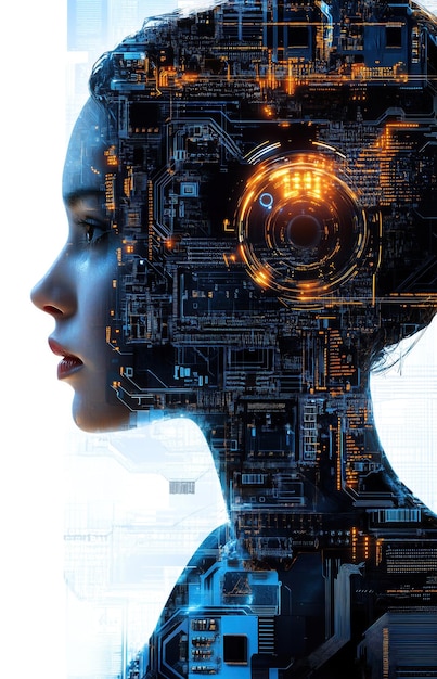 AI kunstmatige intelligentie cyber Futuristische AI abstract ontwerp ingewikkeld circuit patroon