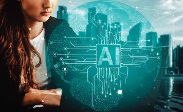 Foto apprendimento ai e concetto di intelligenza artificiale