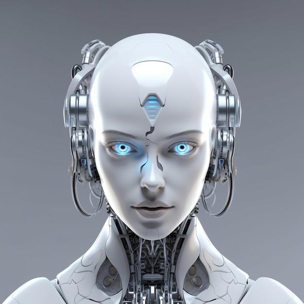 Иллюстрация женского роботизированного лица