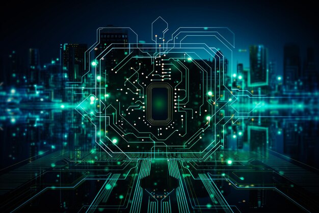 AI Machine learning Hands of robot and human touching on big data network connection background S