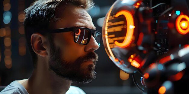 AI 人工智能操作尖端智能机器人使用先进技术在命令提示符概念机器人技术人工智能先进操作尖端机器人