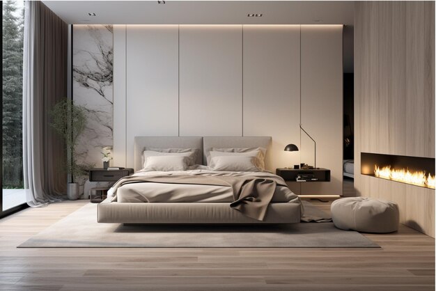 AI Modern Luxury Master Bedroom Design