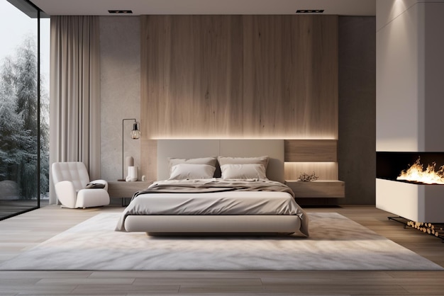AI Modern Luxury Master Bedroom Design