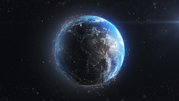 Ai network on line 3d earth animation background concept global
spread of epidemic infected or hacking humanity connections
security blockchain