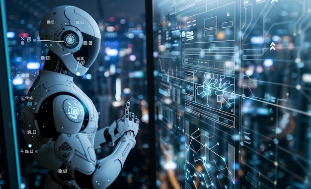 AI-onderzoek in de ontwikkeling van robots en cyborgs voor de toekomst van het menselijk leven Ontwikkeling van digitale data-analyse en machine learning-technologieën voor het computerbrein