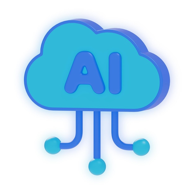 AI-opslagwolk 3D-pictogram