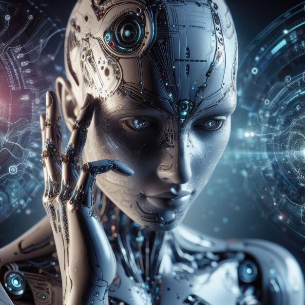 Photo ai personified humanoid android interpretation